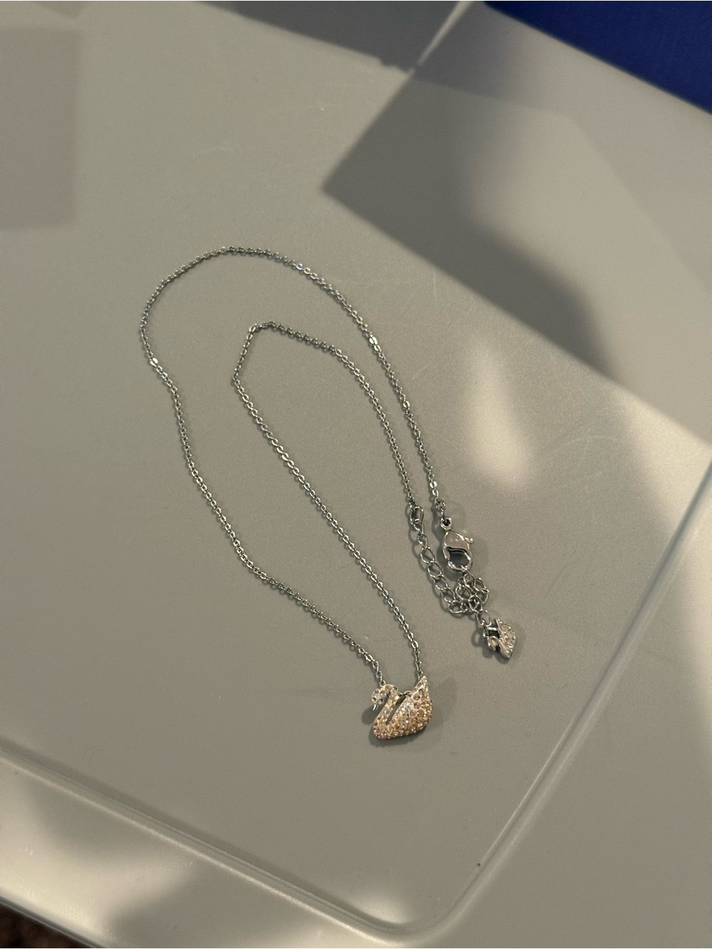 Swarovski Silver Swan Crystal Pendant Necklace